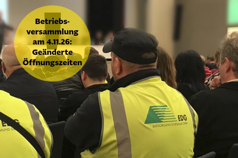 Betriebsversammlung: Geänderte Öffnungszeiten bei der EDG  
